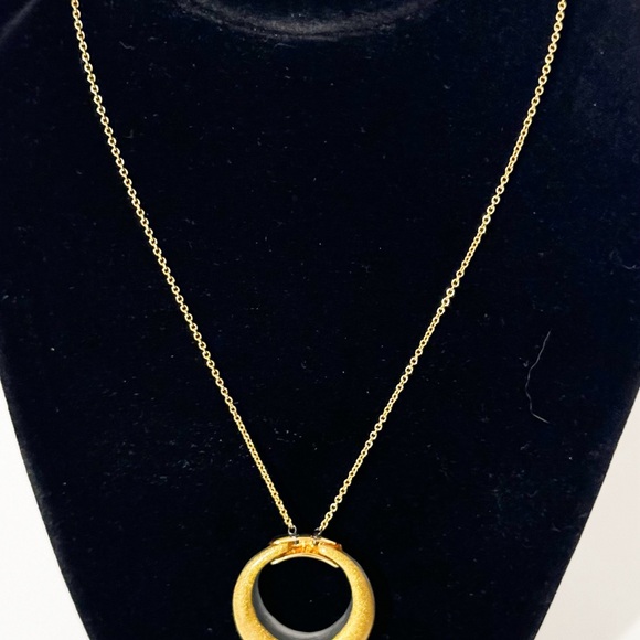 Vintage Alexis Bittar Blue Round Lucite Necklace - Picture 2 of 4